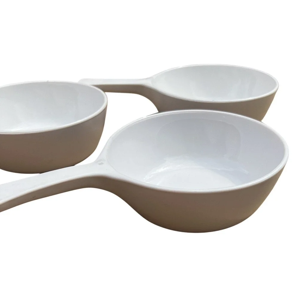CorningWare‎ White Handled Bowls Set of 3 Vintage Pyroceram Sauce Pans USA Made